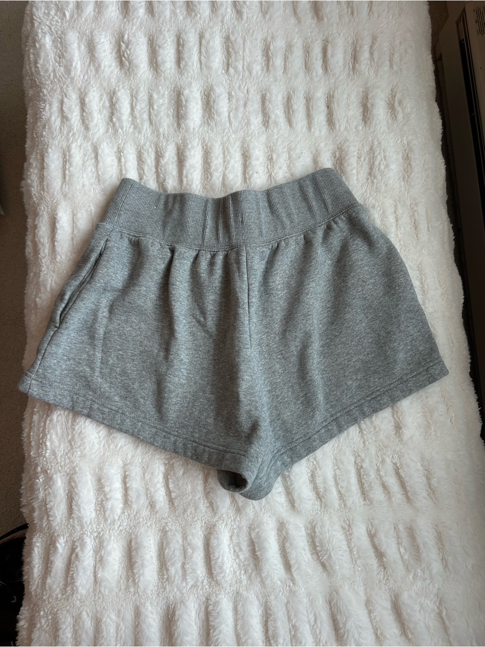 Nike Women's Phoenix Fleece High-Rise Gray Shorts - Picture 5 of 6